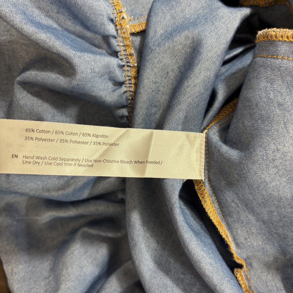 Band of the Free Smocked Babydoll Sundress Womens XS Chambray Bow‎ Sweetheart - Picture 8 of 15